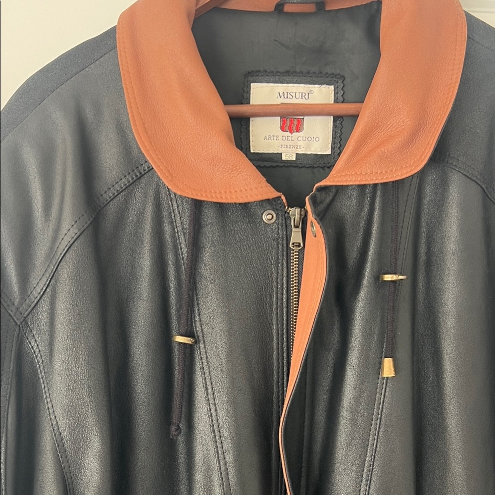 Black Men’s Leather Jacket- size XL